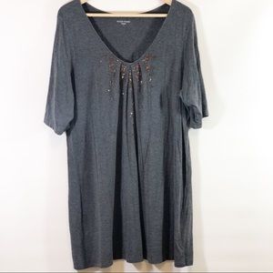 Eileen Fisher Tops - Eileen Fisher Beaded Jersey Tunic Dress Shirt L Eileen Fisher Tops - Eileen Fisher Beaded Jersey Tunic Dress Shirt L